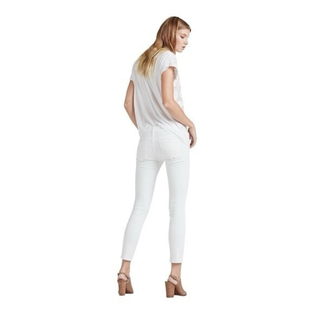 Lucky Brand Lolita White Cotton Denim Straight Fit Capri Jeans Womens Sz 8/29 VG - Picture 5 of 10